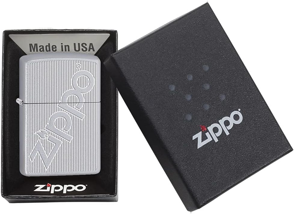 Zippo Logo Design, Classic Satin Chrome Lighter #29701