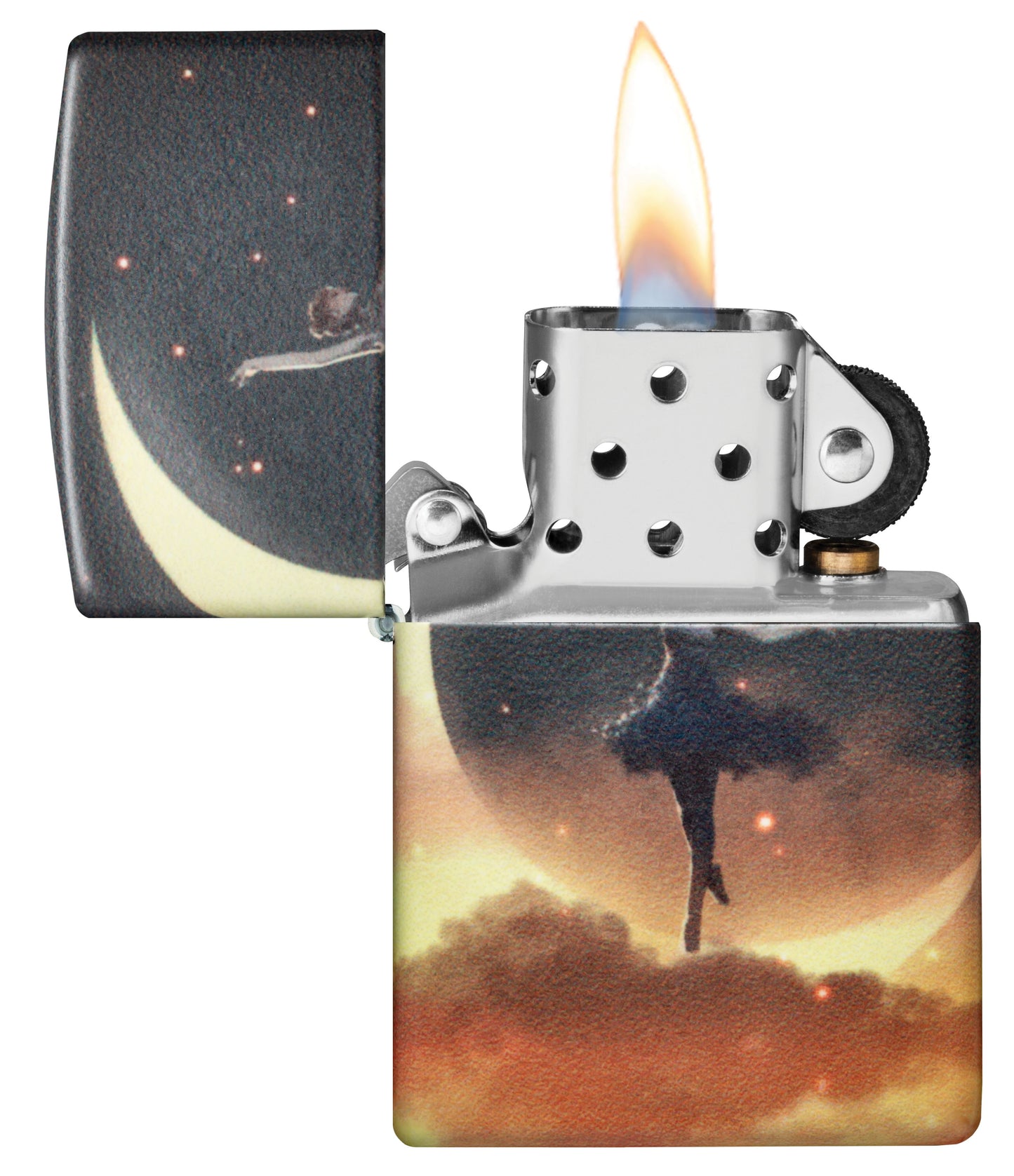 Zippo Ballerina on the Moon, Glow-in-the-Dark Green 540 Color Lighter #48781