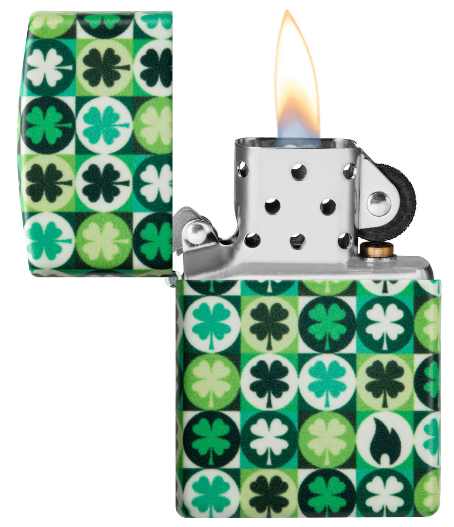 Zippo Clover Design, 540 Glow-In-The-Dark Design Lighter #46015