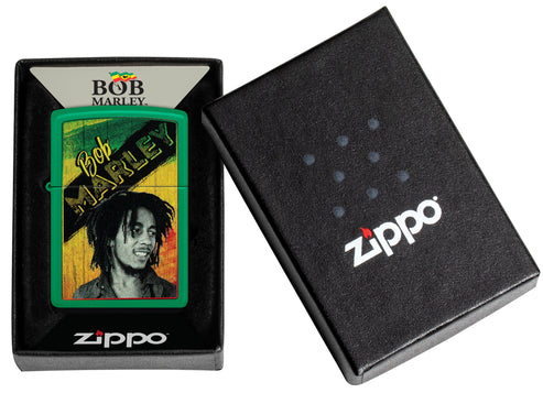 Zippo Bob Marley King of Reggae, Grass Green Matte Lighter #46152