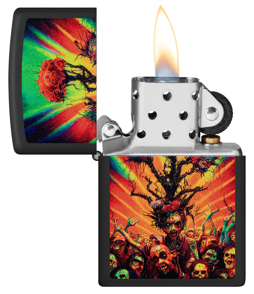 Zippo Abstract Zombie Design, Black Matte Lighter #48956