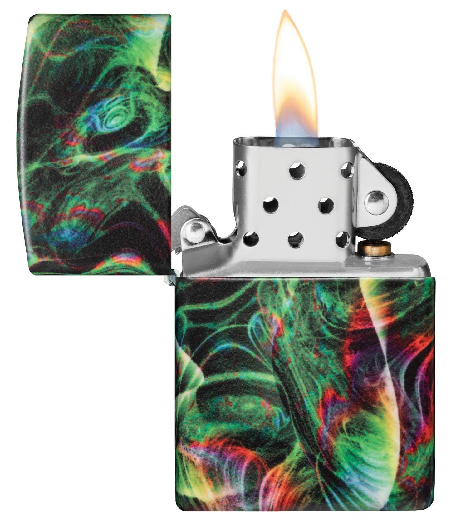 Zippo Psychedelic Glow-in-the-Dark Green 540 Color Lighter #48774