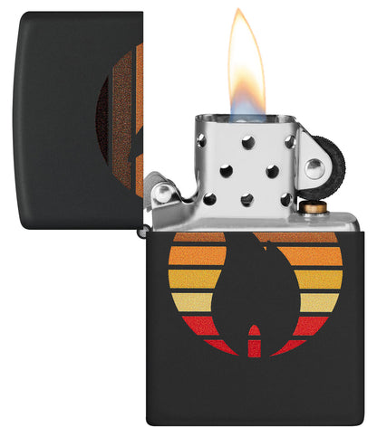 Zippo Colorblock Zippo Flame Design, Black Matte Lighter #46168