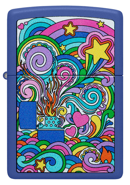 Zippo Abstract Zippo Design. Royal Blue Matte Lighter #48955