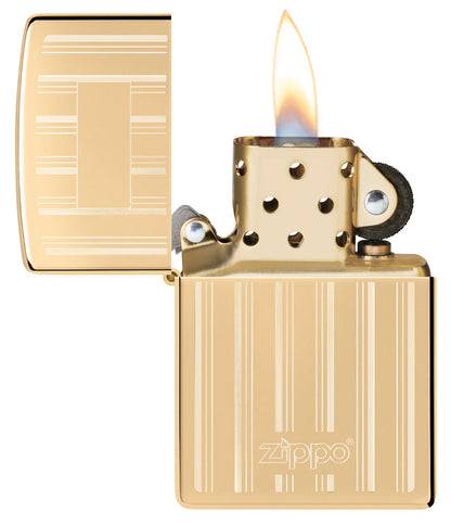 Zippo Classy Zippo Logo Design, High Polish Brass Lighter #46011