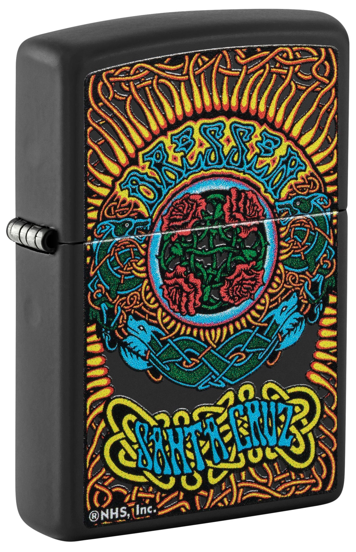 Zippo Santa Cruz Skateboards Trippy Design, Black Matte Lighter #48742