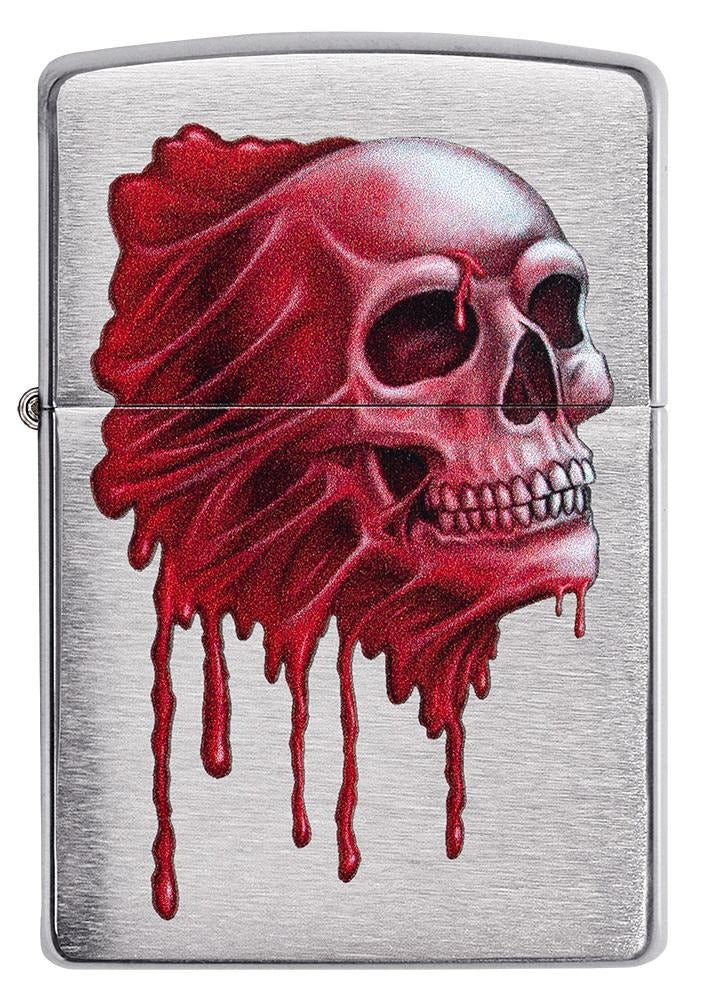 Zippo Skull Design, Brushed Chrome Finish Lighter #49603