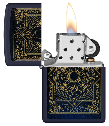 Zippo Earths Elements Design, Navy Blue Matte Lighter #48958