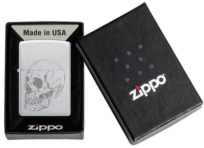 Zippo Subtle Skull Design, Satin Chrome Finish Lighter #46749