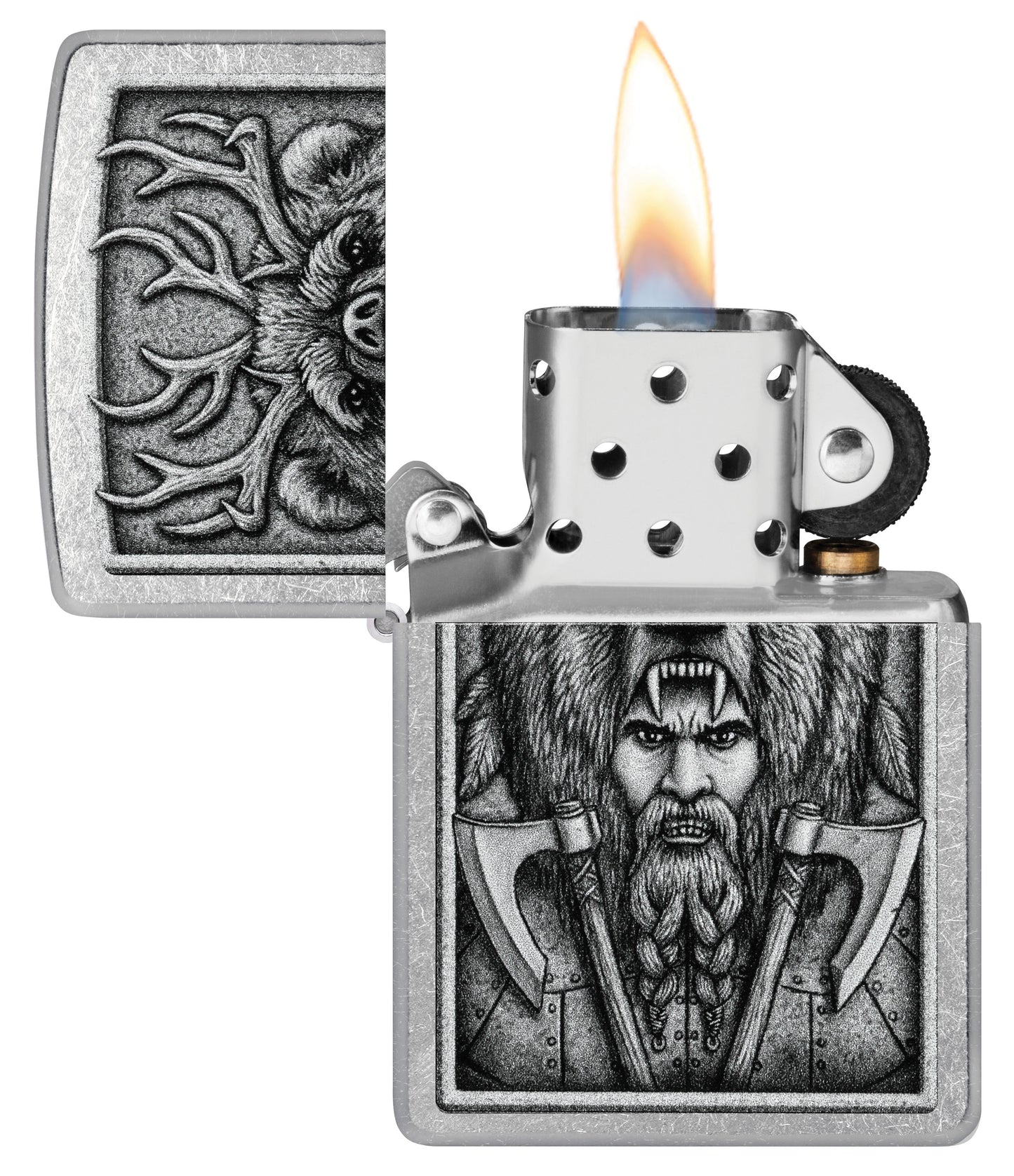 Zippo Viking Hunter Design, Street Chrome Lighter #48731