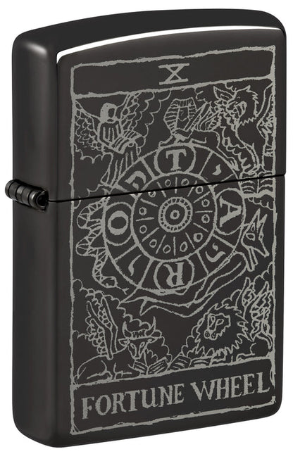 Zippo Wheel of Fortune Design, High Polish Black Lighter #46138