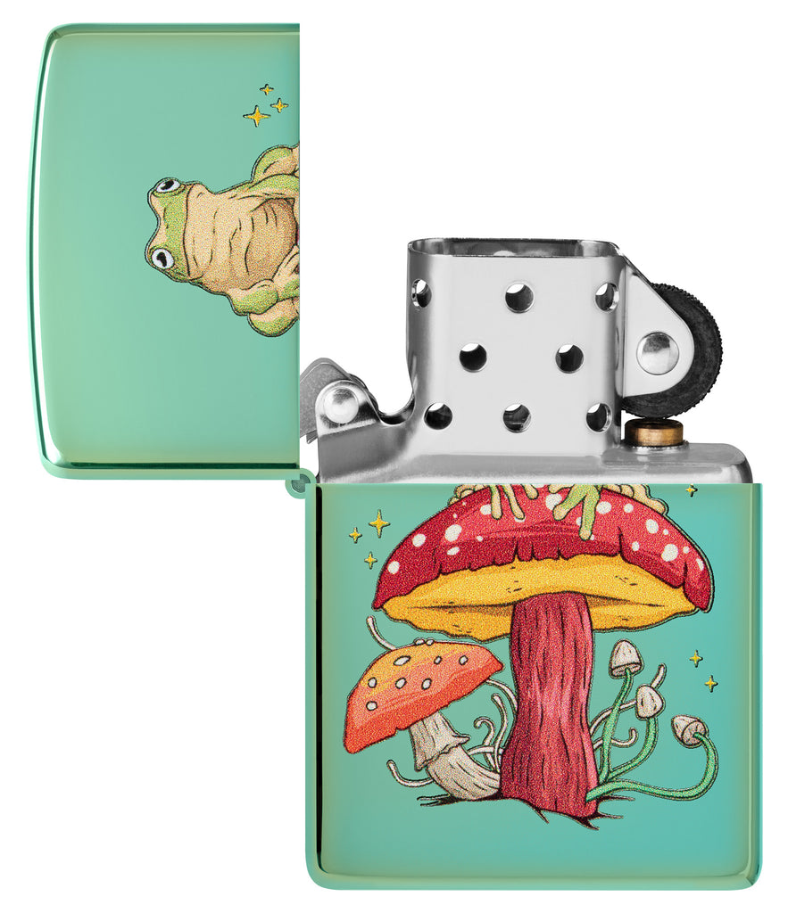 Zippo Mystical Frog Design, High Polish Green Lighter #48973