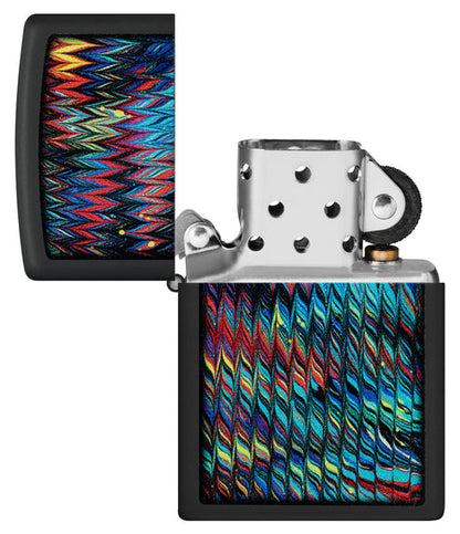 Zippo Paint Pour Design, Black Matte Lighter #46169