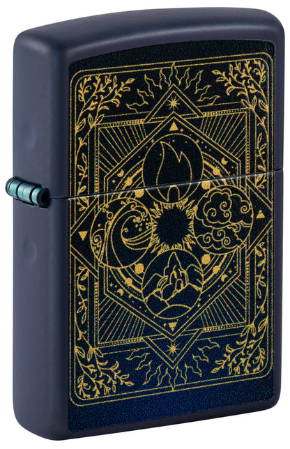 Zippo Earths Elements Design, Navy Blue Matte Lighter #48958