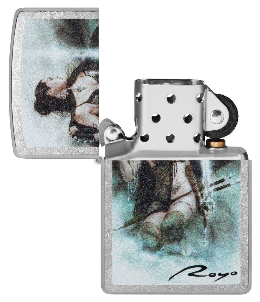 Zippo Luis Royo Lady Warrior Design, Street Chrome Lighter #48962