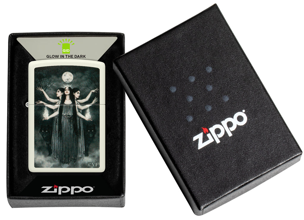 Zippo Victoria Francés Hecate Gothic Design, Glow In The Dark Lighter #48950