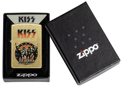 Zippo KISS 50 Years Design, Street Brass Finish Lighter #46738