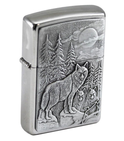 Zippo Timberwolves Lighter Emblem Brushed Chrome #20855