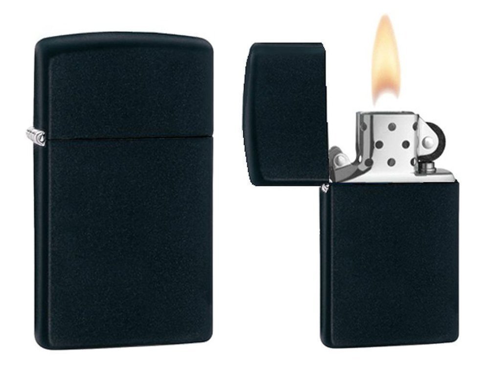 Zippo Slim Black Matte Lighter #1618