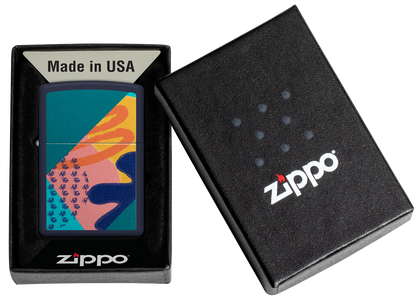 Zippo Funky Pattern Color Image Design, Navy Matte Lighter #48417