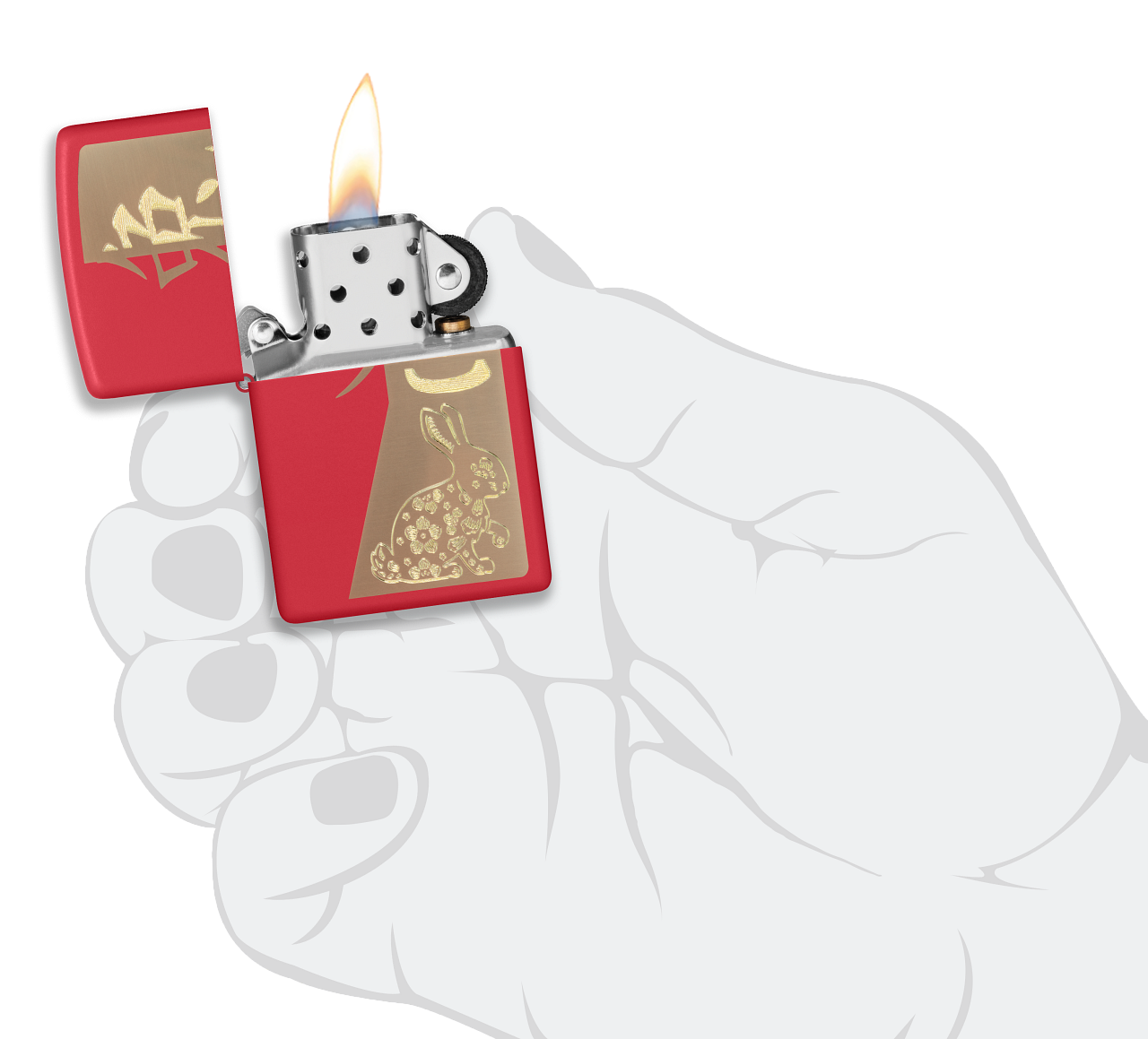 Zippo Year Of The Rabbit, Red Matte Lighter #48282