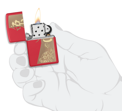 Zippo Year Of The Rabbit, Red Matte Lighter #48282