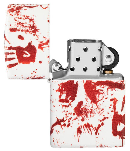 Zippo Bloody Hand Print Horror Design, 540° Design, Windproof Lighter #49808