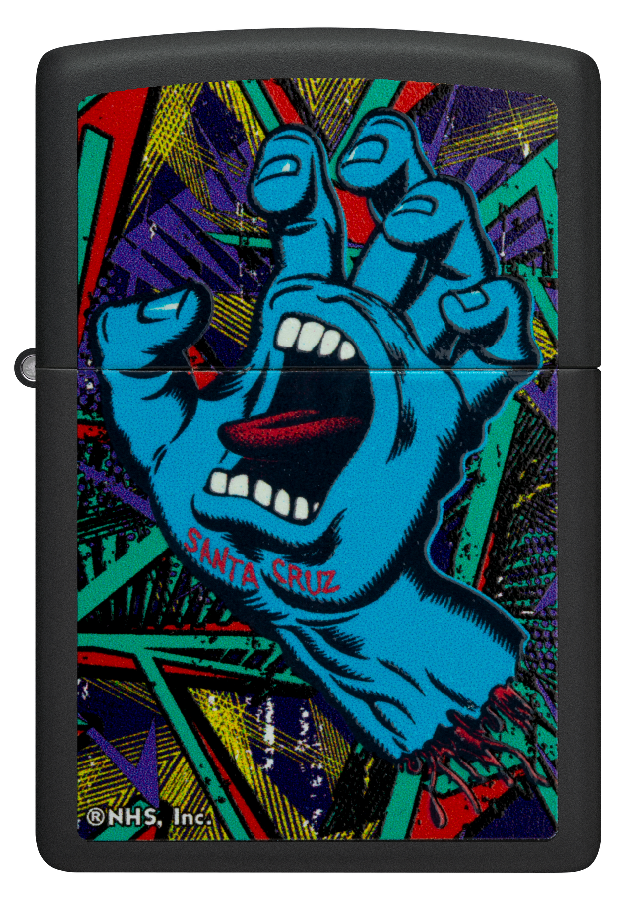 Zippo Black Light Santa Cruz Skateboards Logo, Black Matte Lighter #48415