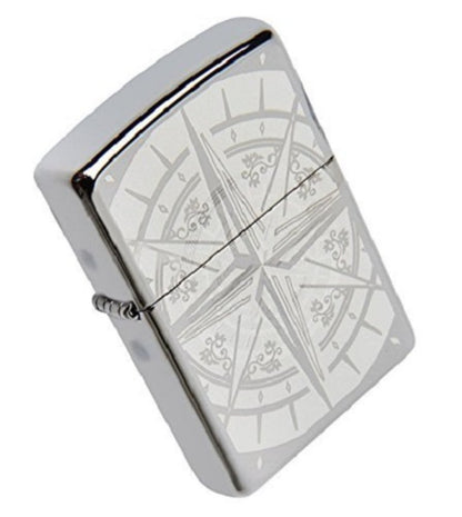 Zippo Exquisite Compass Lighter, Black Ice Finish, Windproof #29232