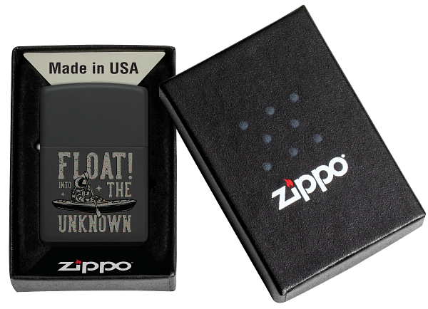 Zippo Float into The Unknown Astronaut Design, Black Matte Lighter #48566