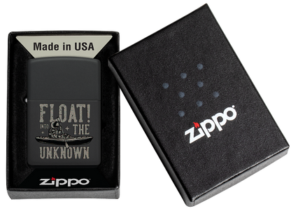 Zippo Float into The Unknown Astronaut Design, Black Matte Lighter #48566