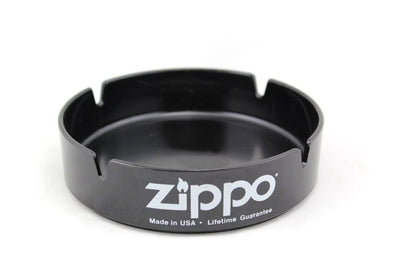 Zippo Black Ashtray with Logo, Round Shape, 5.25" Diameter, Made in USA NEW #ZAT