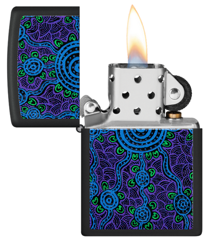 Zippo John Smith Gumbula Black Light Design, Black Matte Lighter #48625