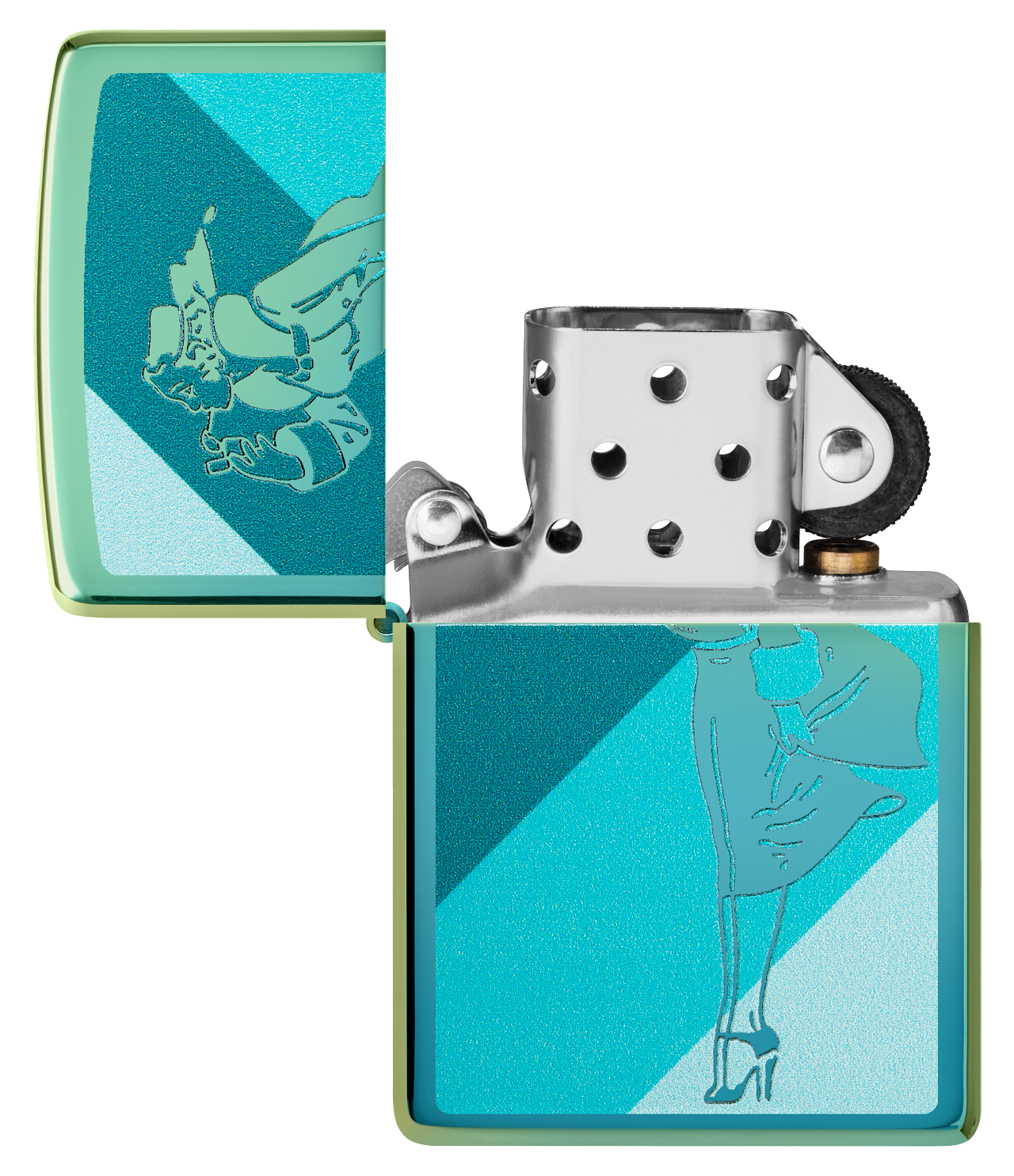 Zippo Windy Girl, High Polish Teal Lighter #48457