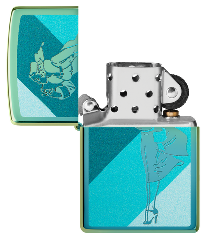 Zippo Windy Girl, High Polish Teal Lighter #48457