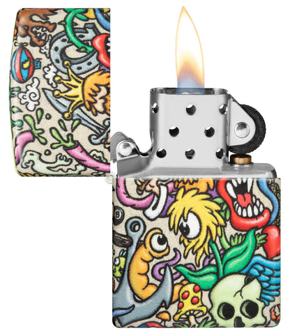 Zippo 540 Colorful Tattoo Design, Windproof Lighter #48394