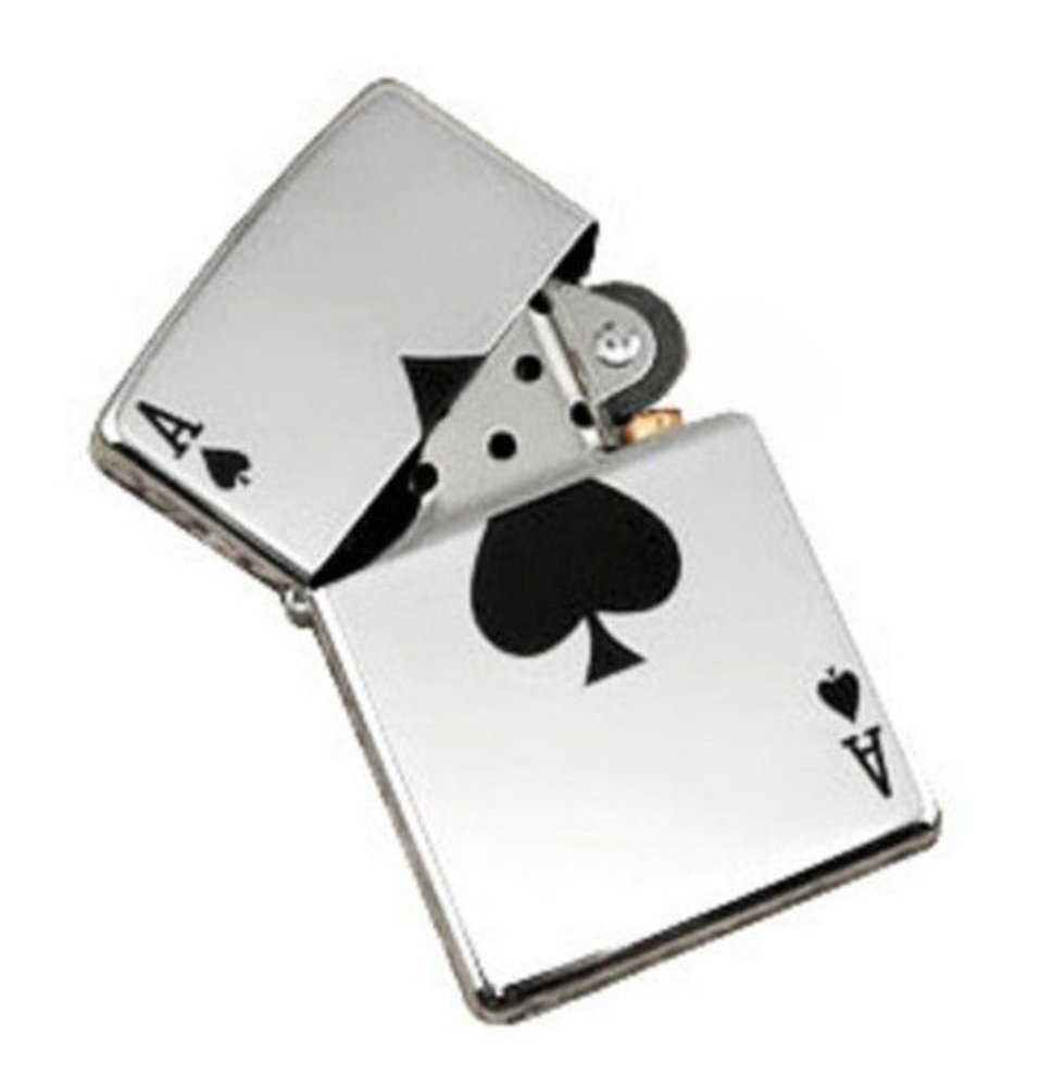 Zippo Lucky Ace Of Spades Card Casino Gambling, Genuine Windproof Lighter #24011