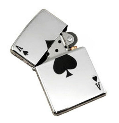 Zippo Lucky Ace Of Spades Card Casino Gambling, Genuine Windproof Lighter #24011