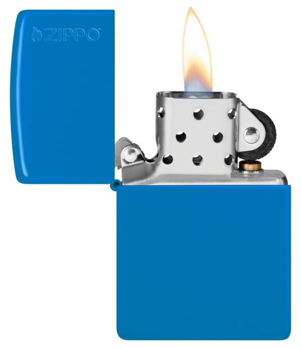 Zippo Classic Sky Blue Matte with Logo Base Model Lighter #48628ZL