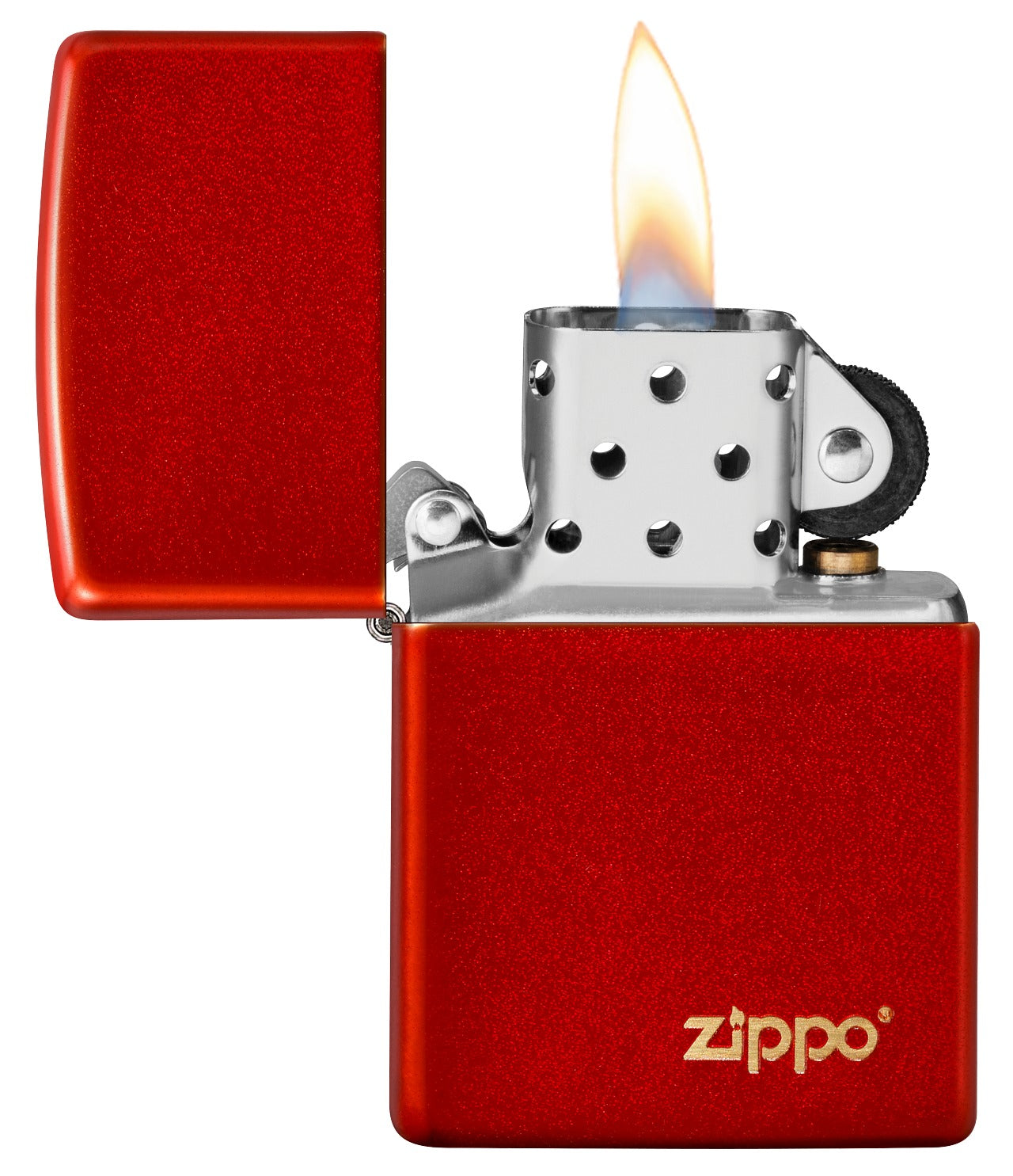 Zippo Metallic Red Base Model with Zippo Logo, Windproof Lighter #49475ZL