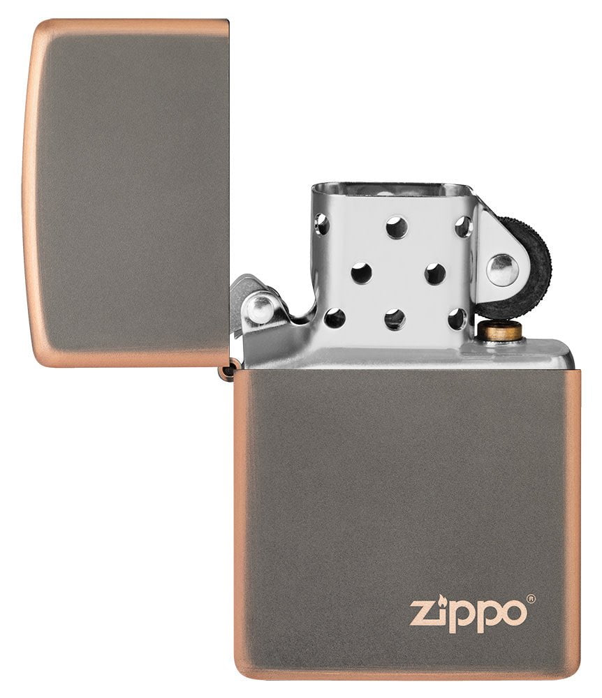 Zippo Rustic Bronze Base Model with Logo Windproof Lighter #49839ZL