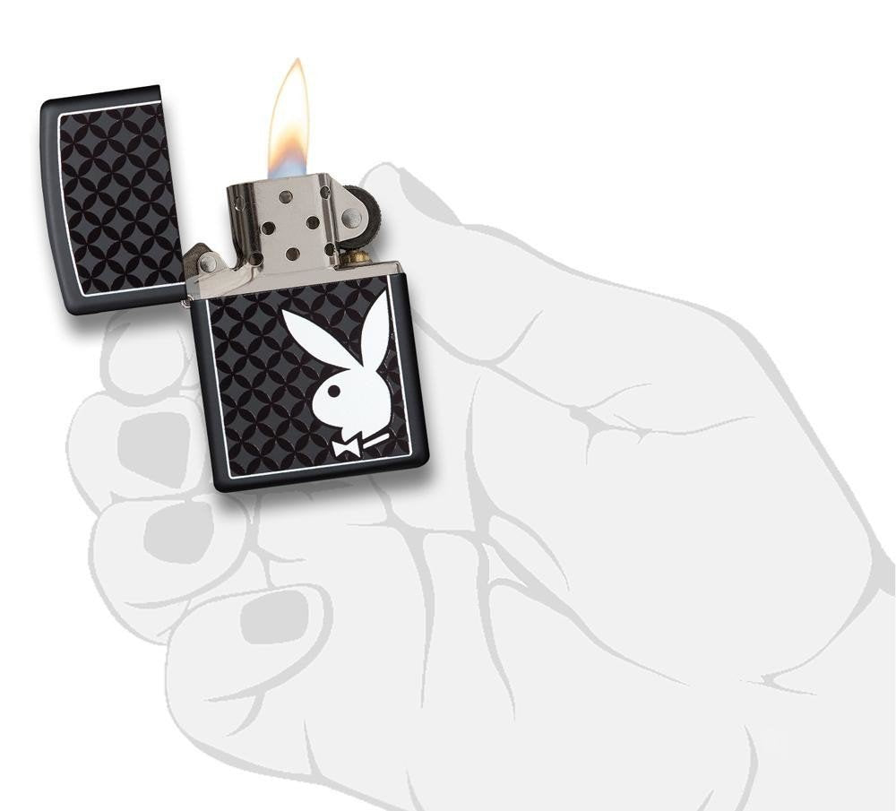 Zippo Playboy Bunny Logo Lighter, Black Matte #29578