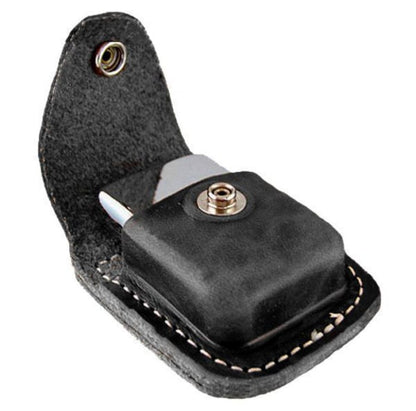 Zippo Belt Loop Black Leather Pouch, Gift Set #LPGS-LPLBK