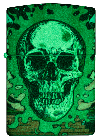 Zippo Glow in the Dark Green Skull 540 Color Design #48640