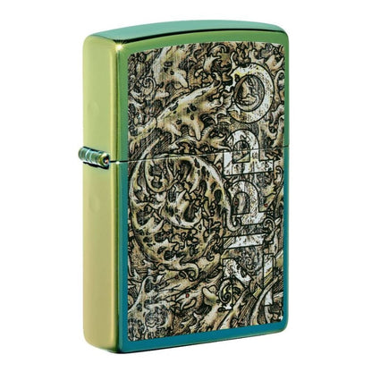 Zippo Ocean Waves Zippo Logo, High Polish Teal, Windproof Lighter #49416