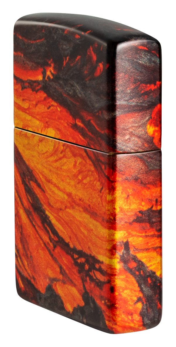 Zippo Fire Lava Flow 540 Design, Tumbled Brass Lighter #48622