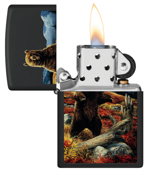 Zippo Linda Picken Bear Design, Black Matte Lighter #48597