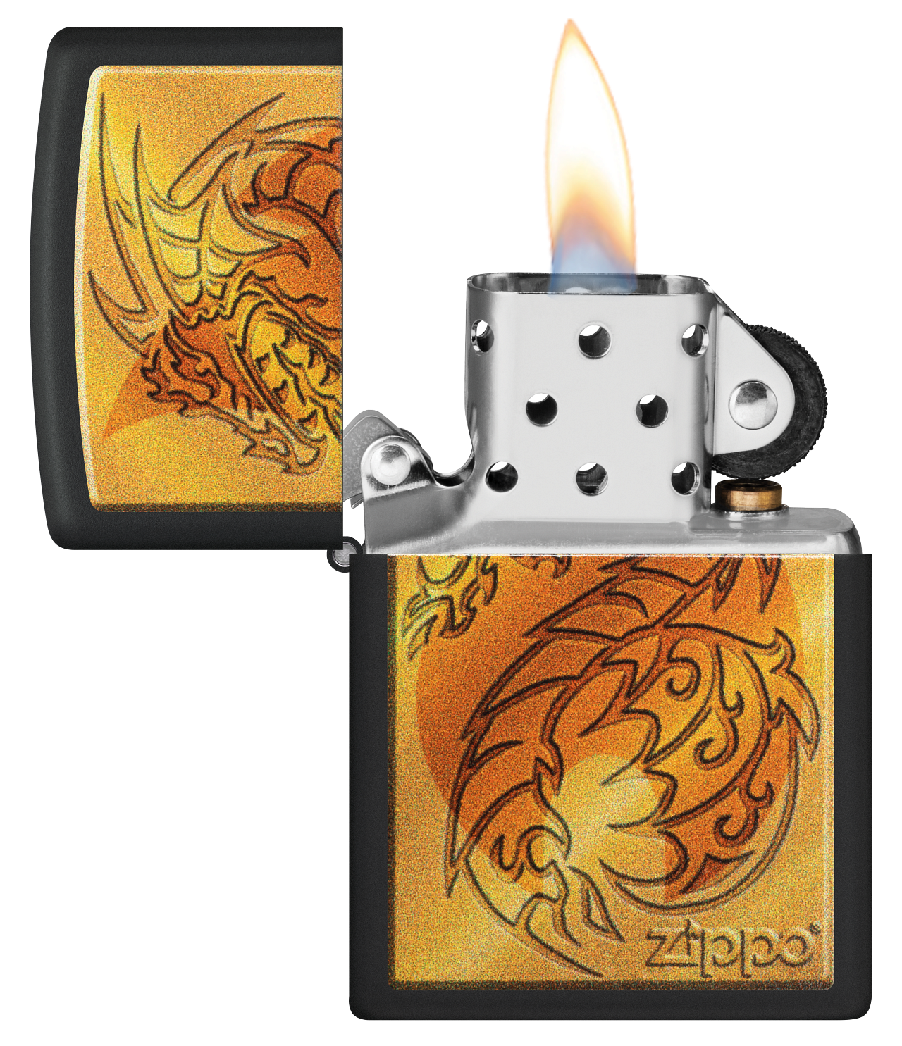 Zippo Mythological Dragon Design, Black Matte Lighter #48364