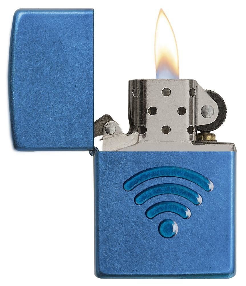 Zippo Wi-Fi Stamp Lighter, Cerulean #29716