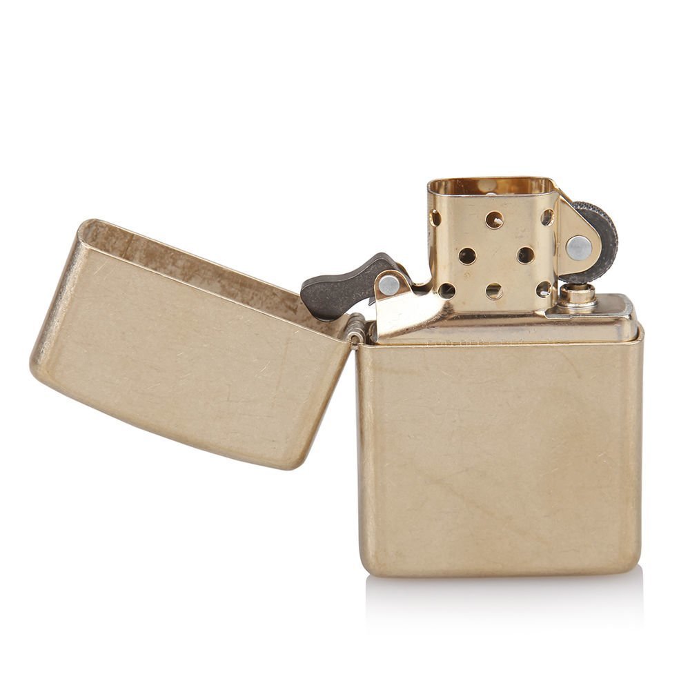 Zippo Armor Lighter, Tumbled Brass Finish, Windproof #28496